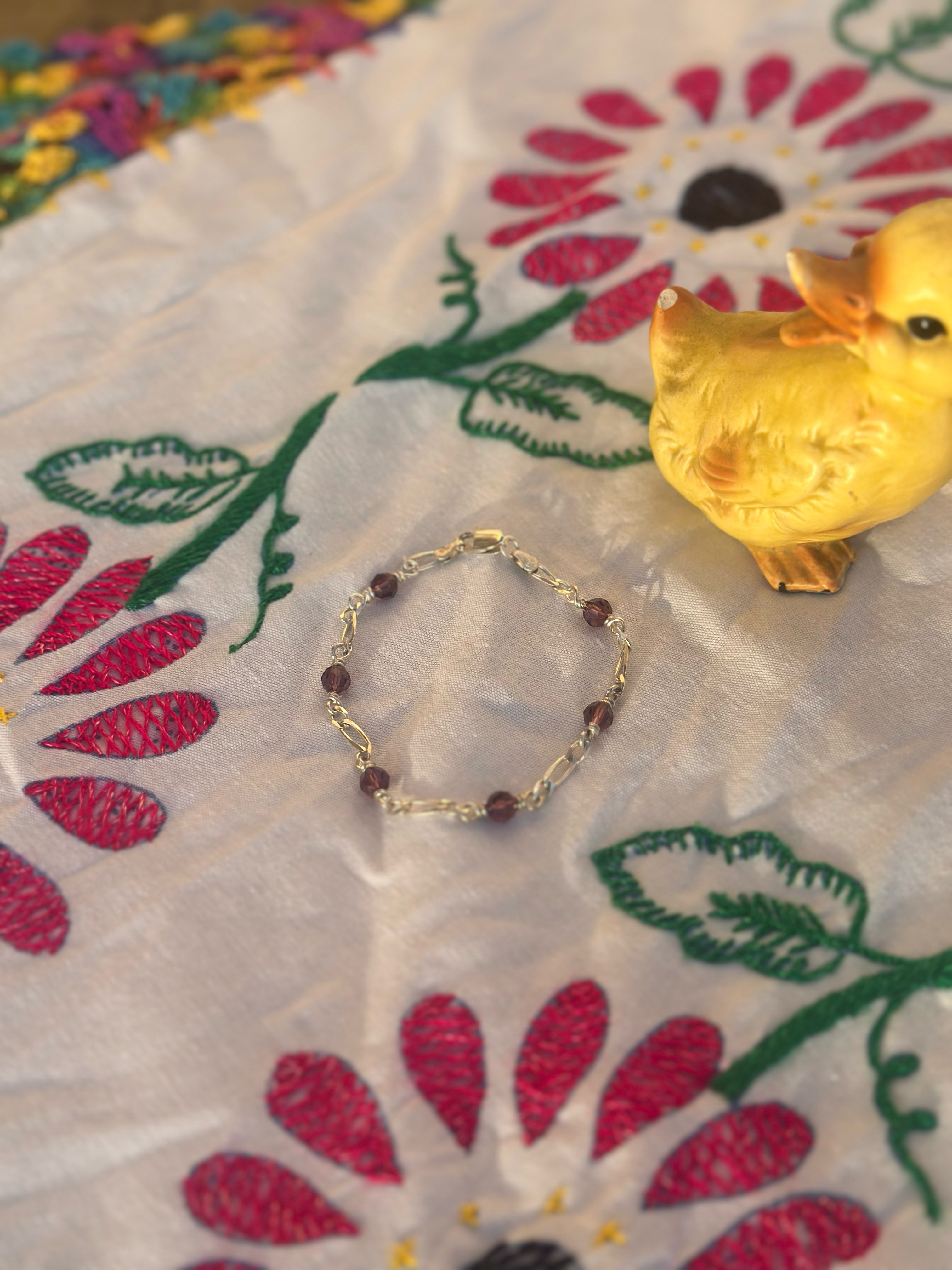 purple crystalized bracelet