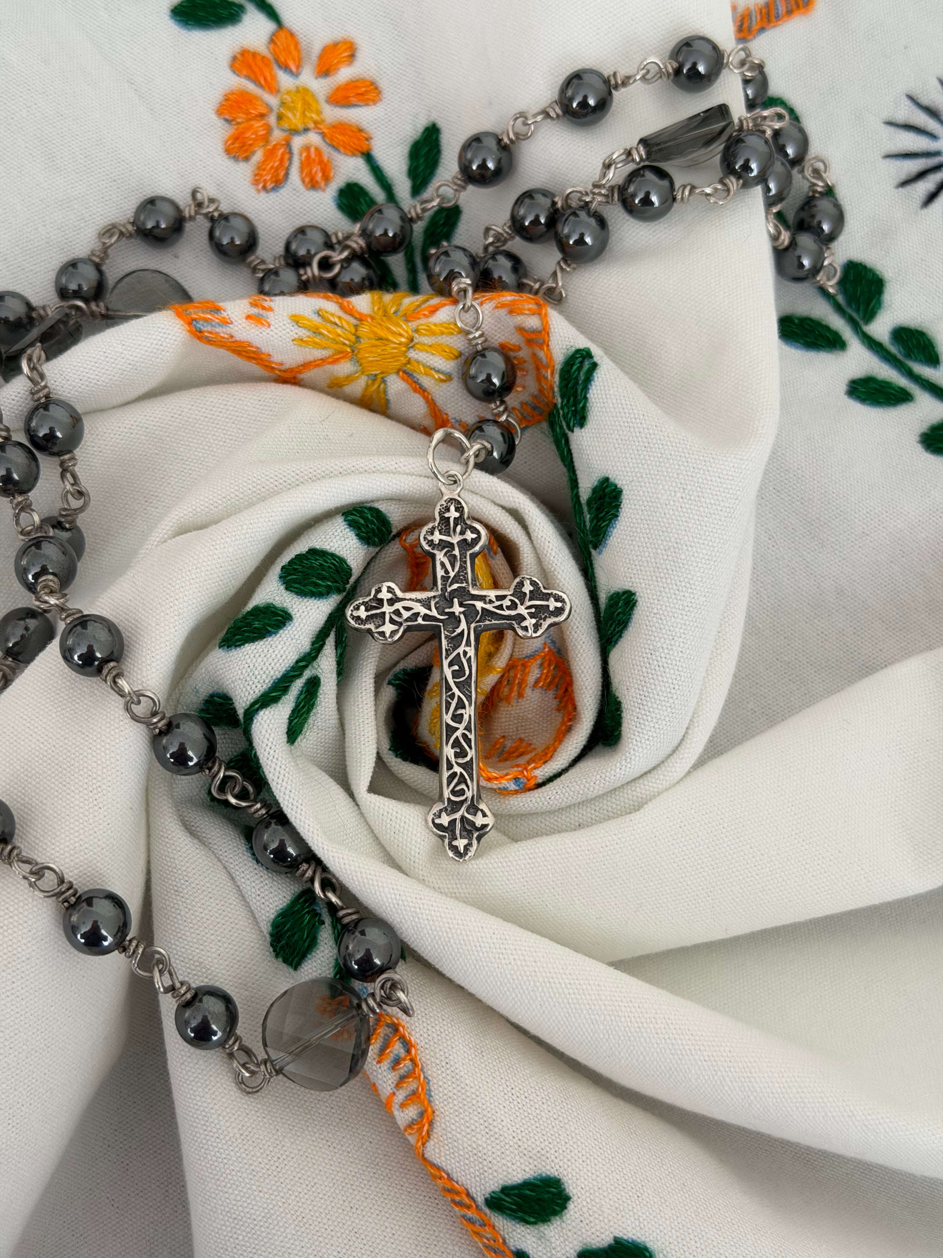 silver rosary